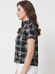 Kotty Top Midnight Black Women's High Short-Sleeve Fashion