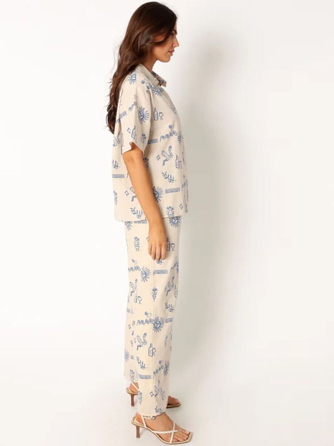 Kotty Women Shirt Collar Multi Dress Set