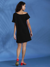 Kotty Women Boat Neck Bodycon Mini Dress