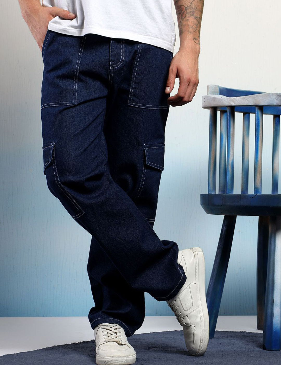 Kotty Men Straight Fit Low-Rise Stretchable Jeans