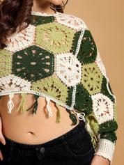 Kotty Women Embroidered Cotton Crop Top