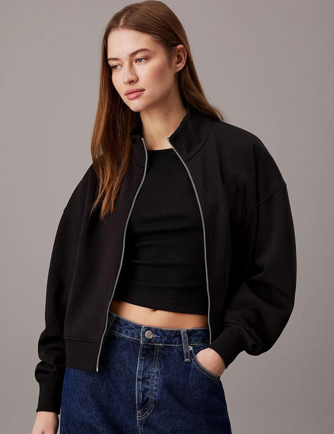 Kotty Women High Neck Front-Open Sweatshirt