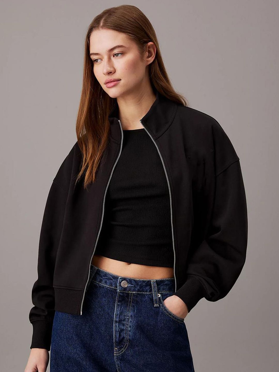 Kotty Women High Neck Front-Open Sweatshirt