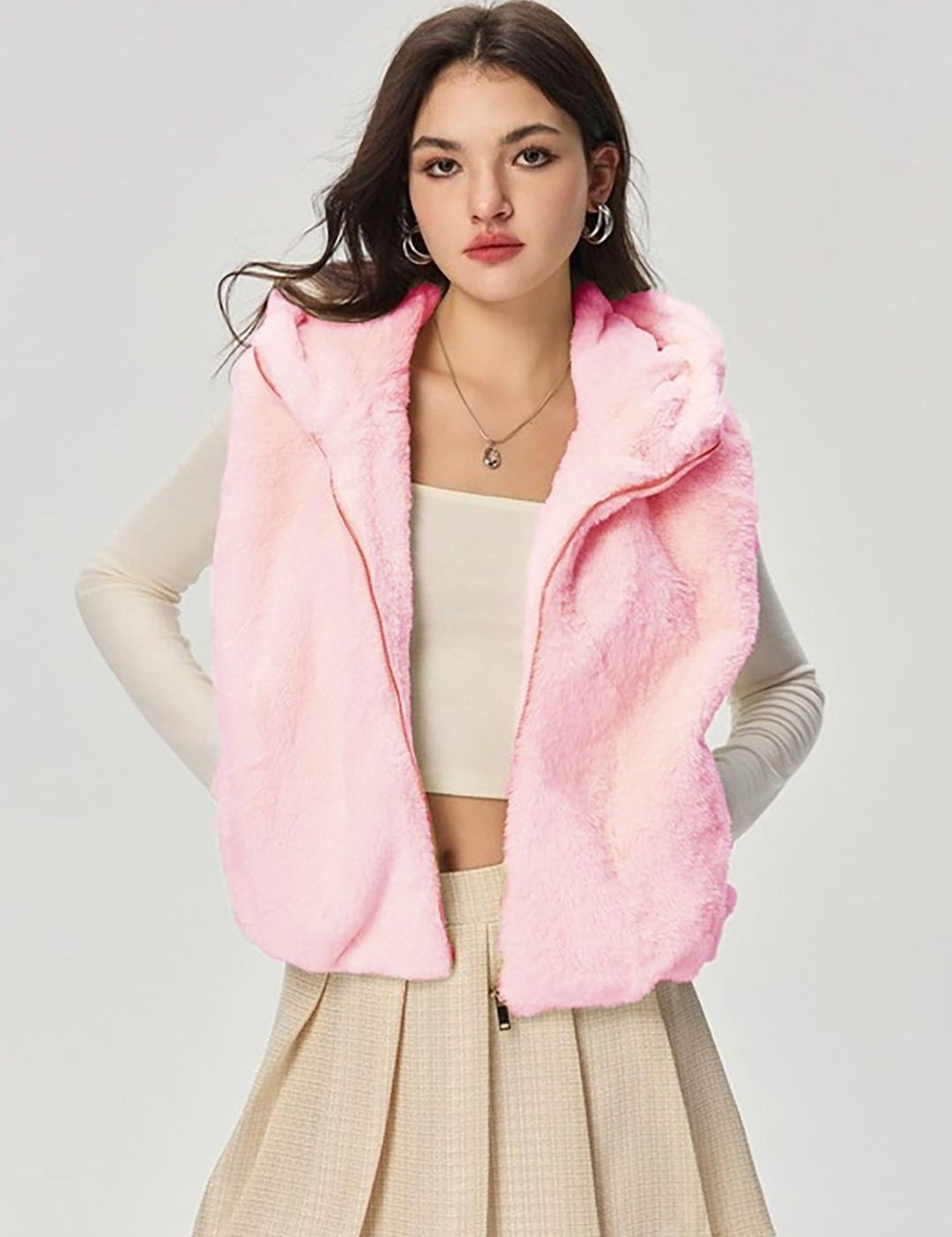 Kotty Women Hooded Self Design Open Front Jacket