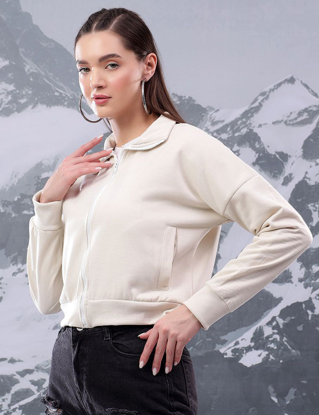 Kotty Women Shirt Collar Front-Open Therma-Fit Sweatshirt