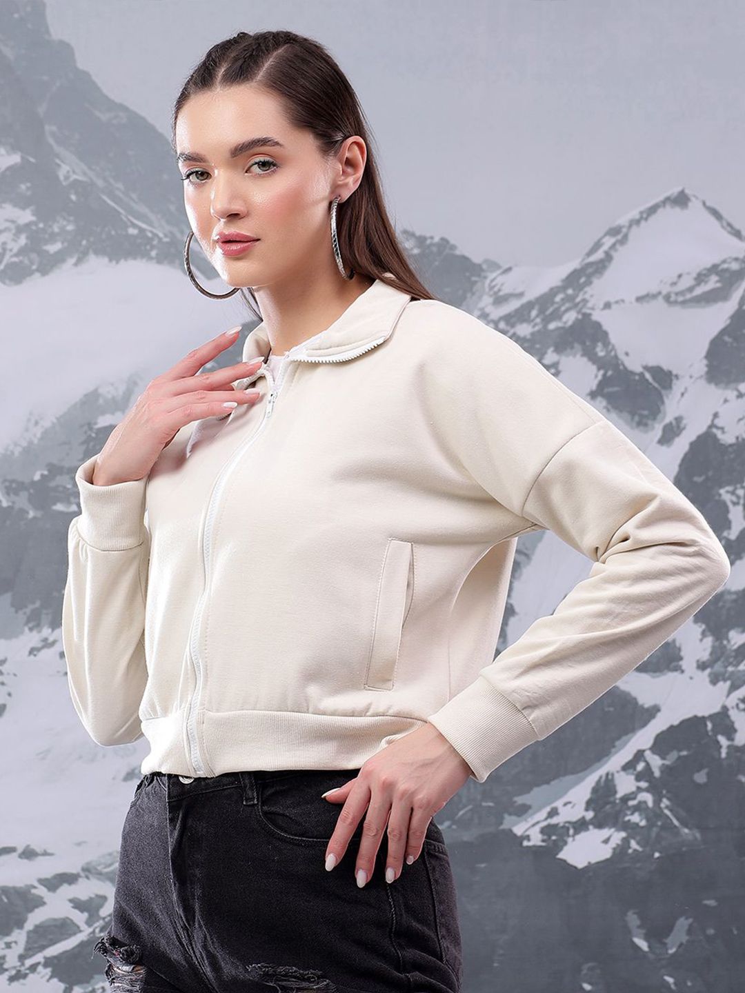 Kotty Women Shirt Collar Front-Open Therma-Fit Sweatshirt