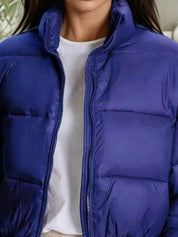 Kotty Women Stand Collar Solid Lightweight Puffer Jacket