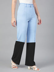 Kotty Women Colourblocked High-Rise Pleated Regular Trousers