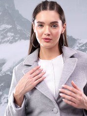 Kotty Women Notched Lapel Cotton Single-Breasted Overcoat