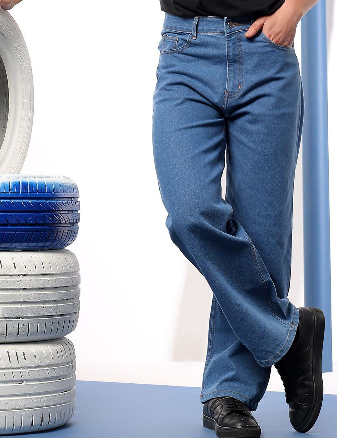 Kotty Men Comfort Regular Fit Mid-Rise Stretchable Jeans