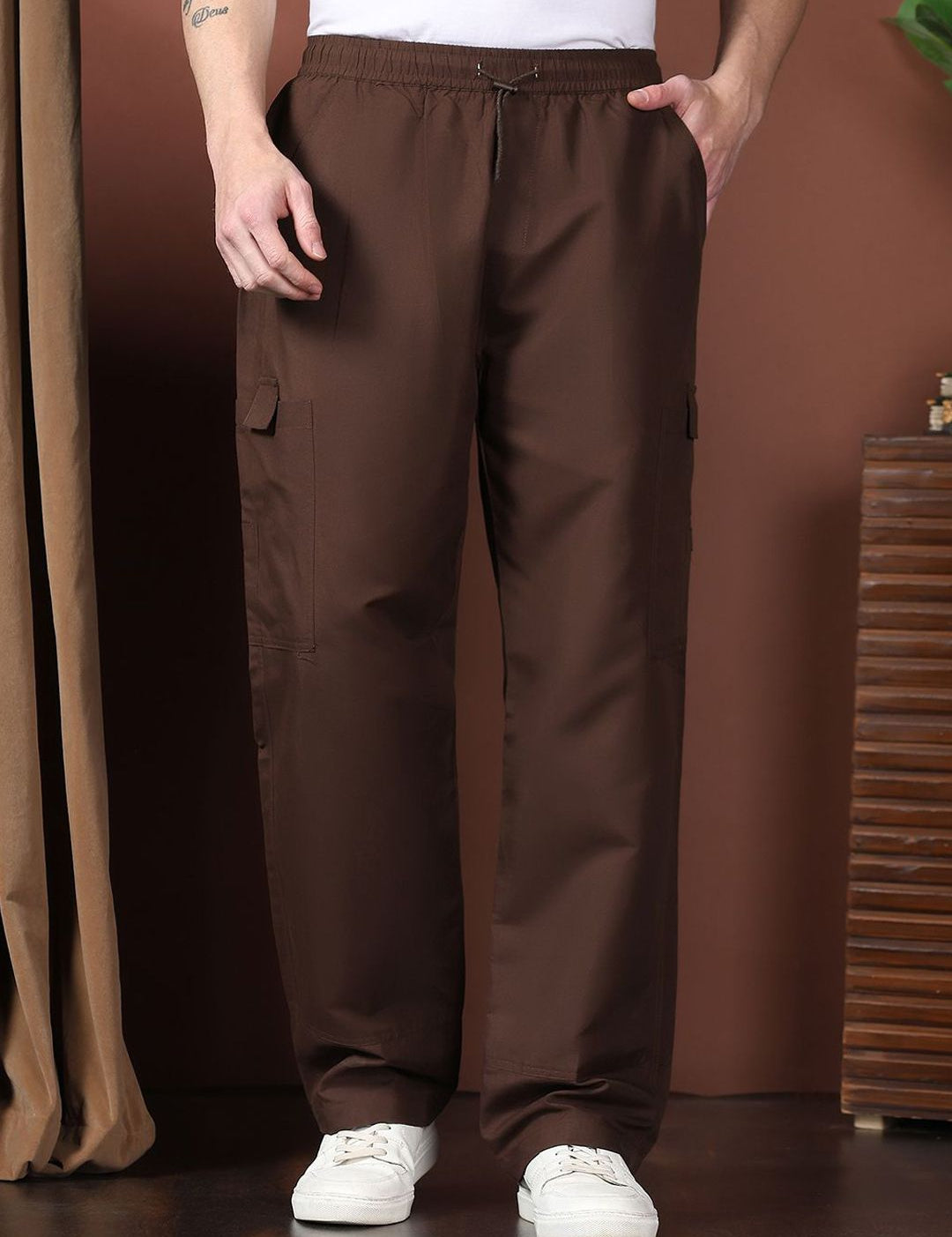 Kotty Men Relaxed Easy Wash Cargos Trousers