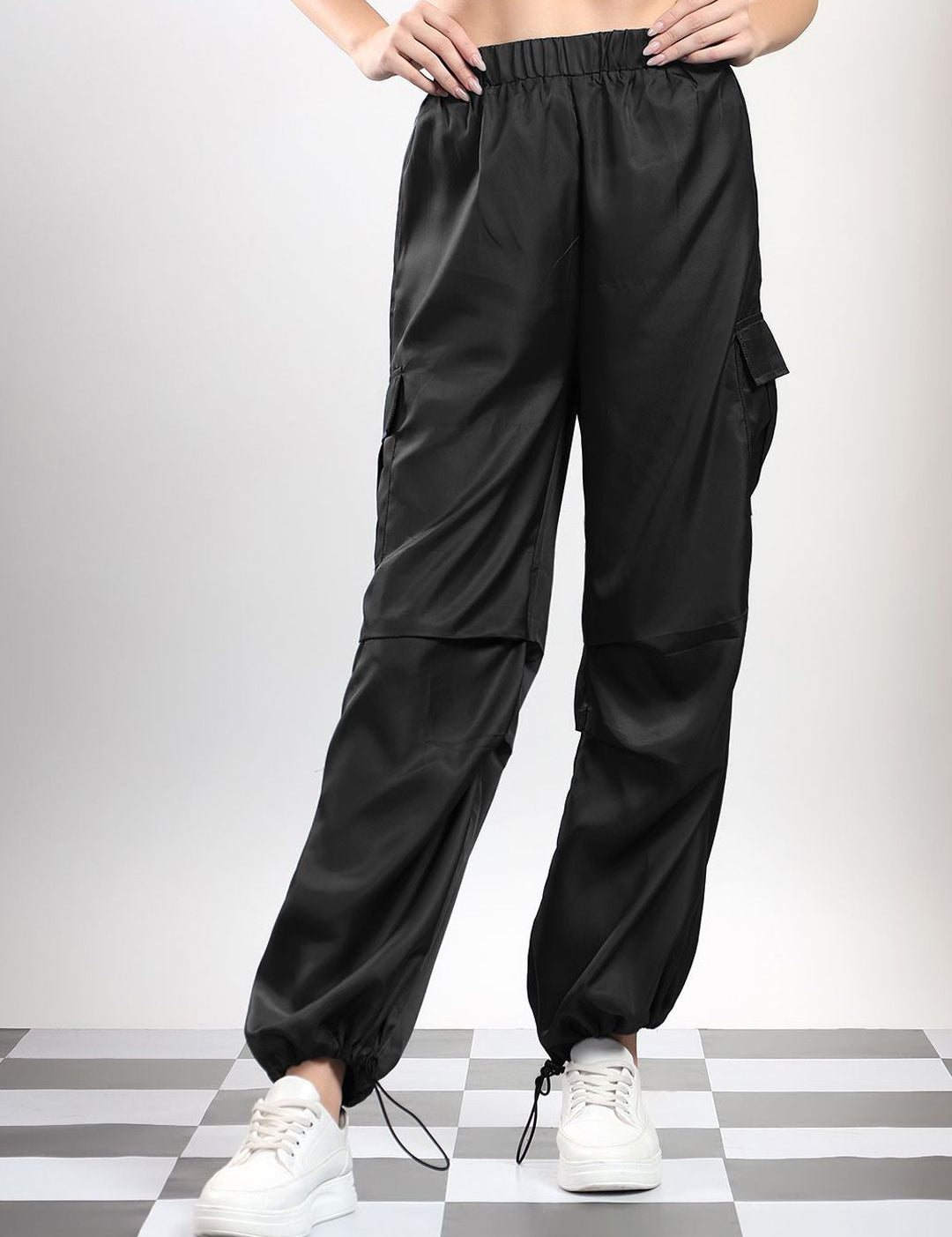 Kotty Women Jogger Fit High-Rise Parachute Trousers
