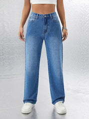 Kotty Women Straight Fit High-Rise Stretchable Jeans