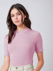 Kotty Women Round Neck Short Sleeves Fitted Top