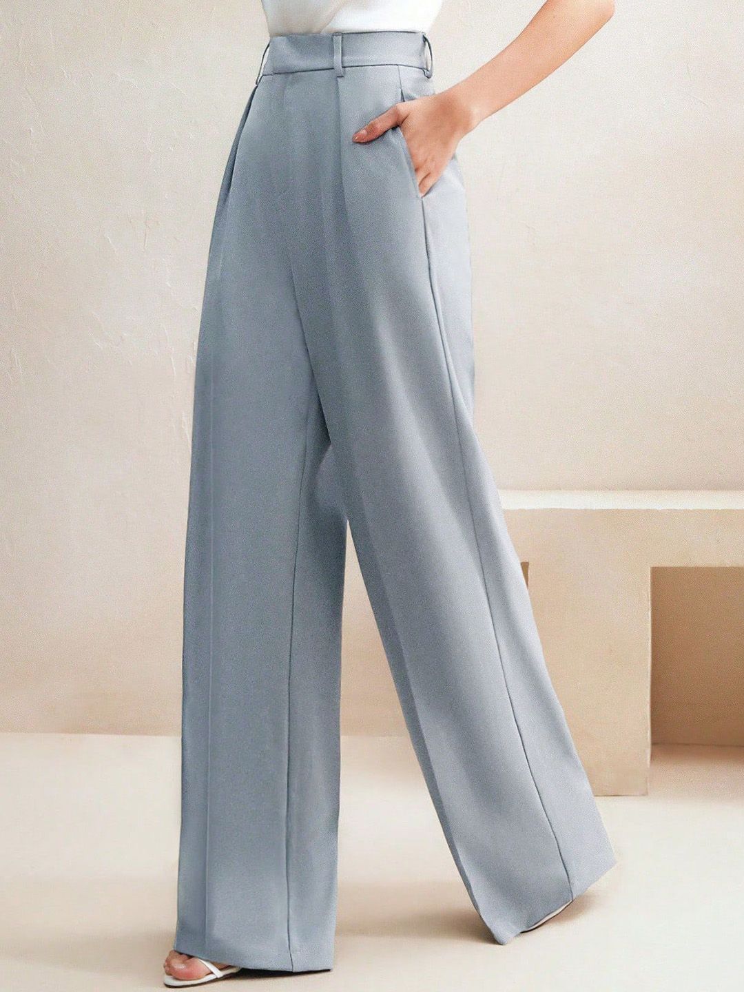 Kotty Women Wide Leg High-Rise Easy Wash Pleated Trousers