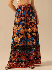 Kotty Women Floral Printed Relaxed Flared High-Rise Trousers