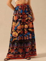 Kotty Women Floral Printed Relaxed Flared High-Rise Trousers