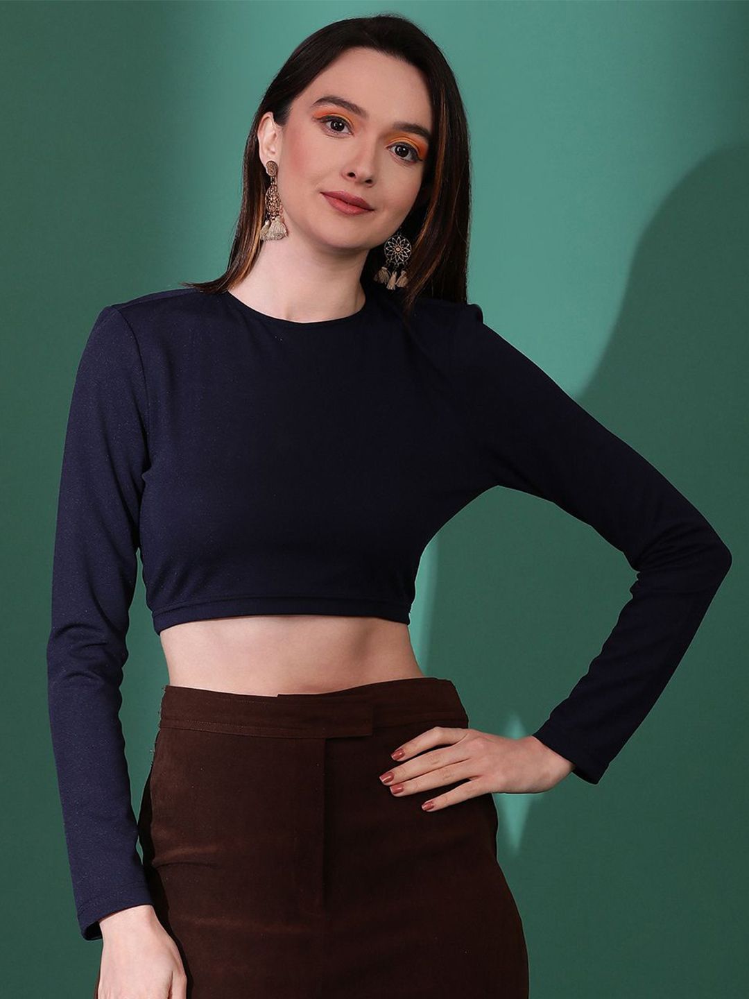 Kotty Women Solid High Neck Top