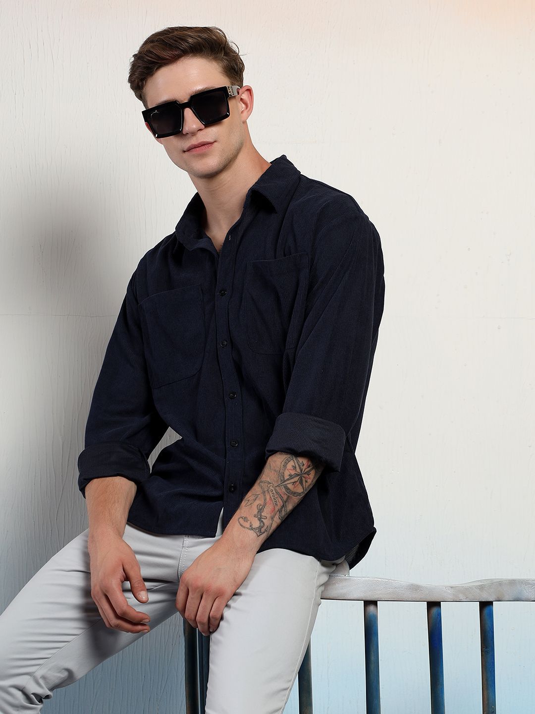 Kotty Men Spread Collar Casual Shirt