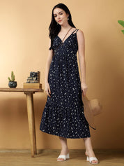 Kotty Women Floral Printed Fit & Flare Midi Dress