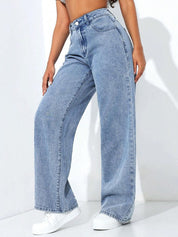 Kotty Women Baggy High-Rise Stretchable Cotton Jeans