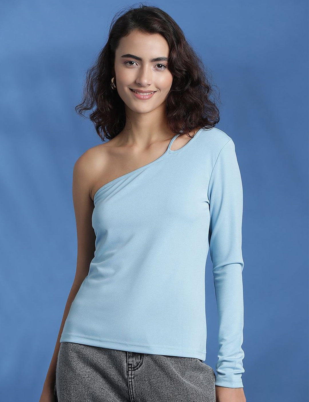 Kotty Women Solid One Shoulder Top