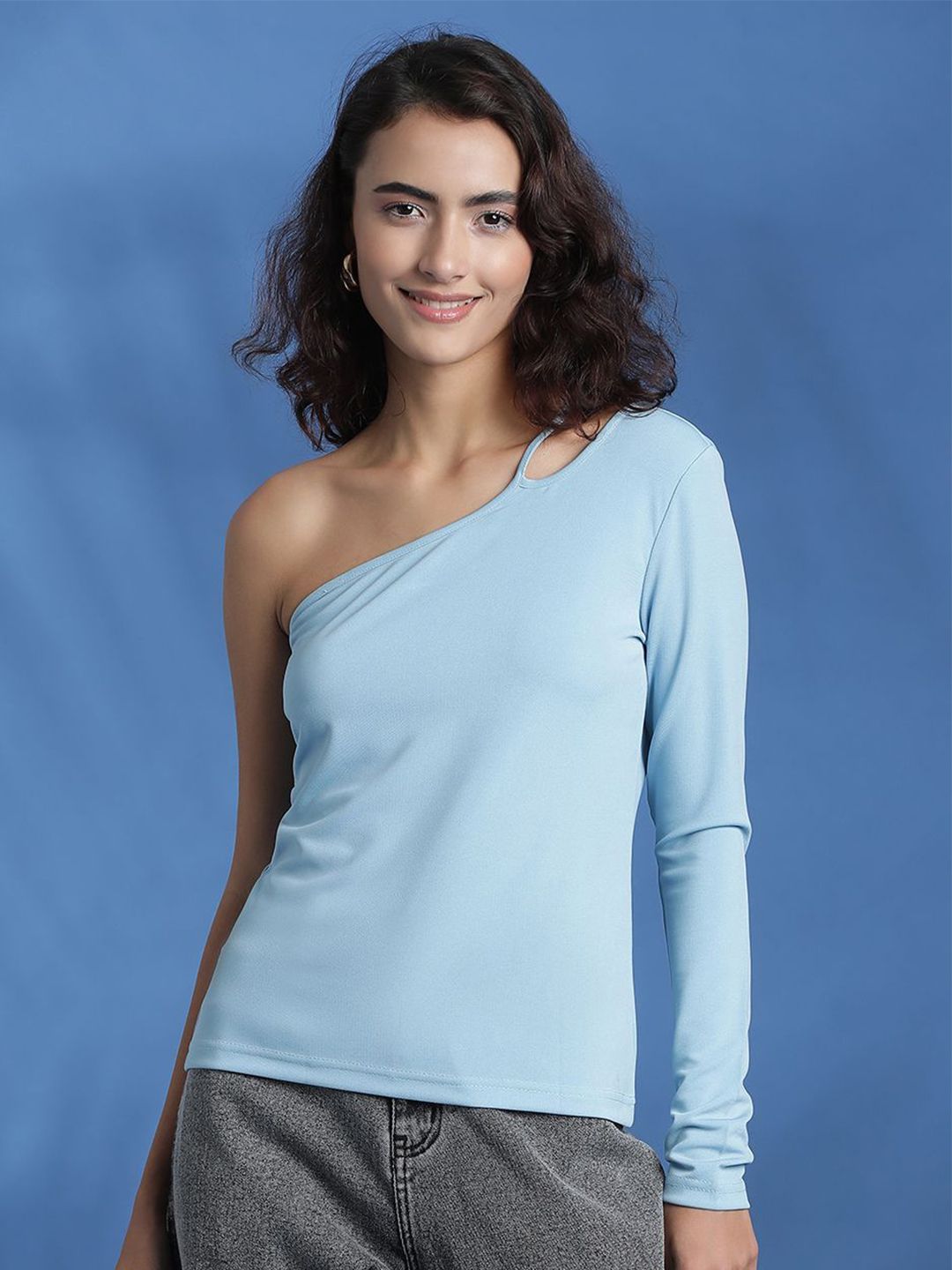 Kotty Women Solid One Shoulder Top