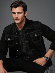 Kotty Men Solid Denim Jacket