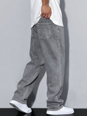 Kotty Men Baggy Mid-Rise Light Fade Stretchable Jeans