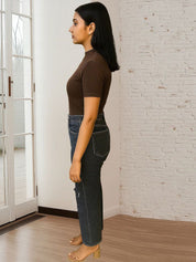 Kotty Women Relaxed Fit High-Rise Mildly Distressed Stretchable Jeans