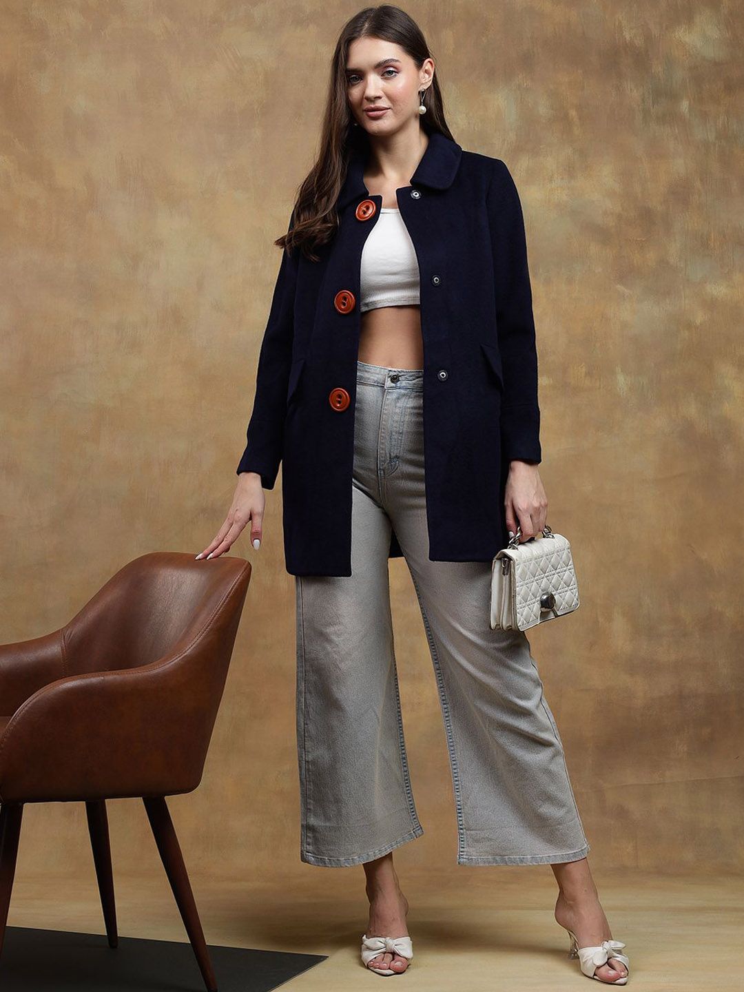 Kotty Women Spread Collar Overcoat