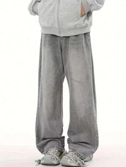 Kotty Men Wide Leg Low Rise Light Fade Stretchable Jeans