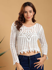 Kotty  Women Self Design Cotton Top