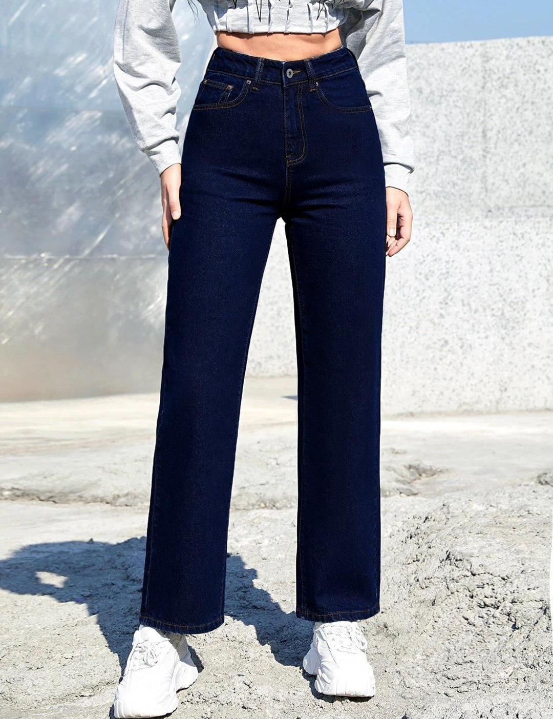 Kotty Women Jean Straight Fit High-Rise Highly Distressed Stretchable Jeans