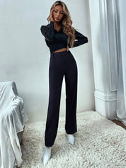Kotty Women Relaxed Straight Leg High-Rise Trousers