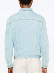 Kotty Men Solid Spread Collar Denim Jacket