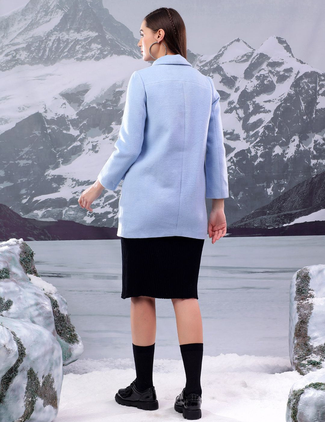 Kotty Women Notched Lapel Cotton Single-Breasted Overcoat