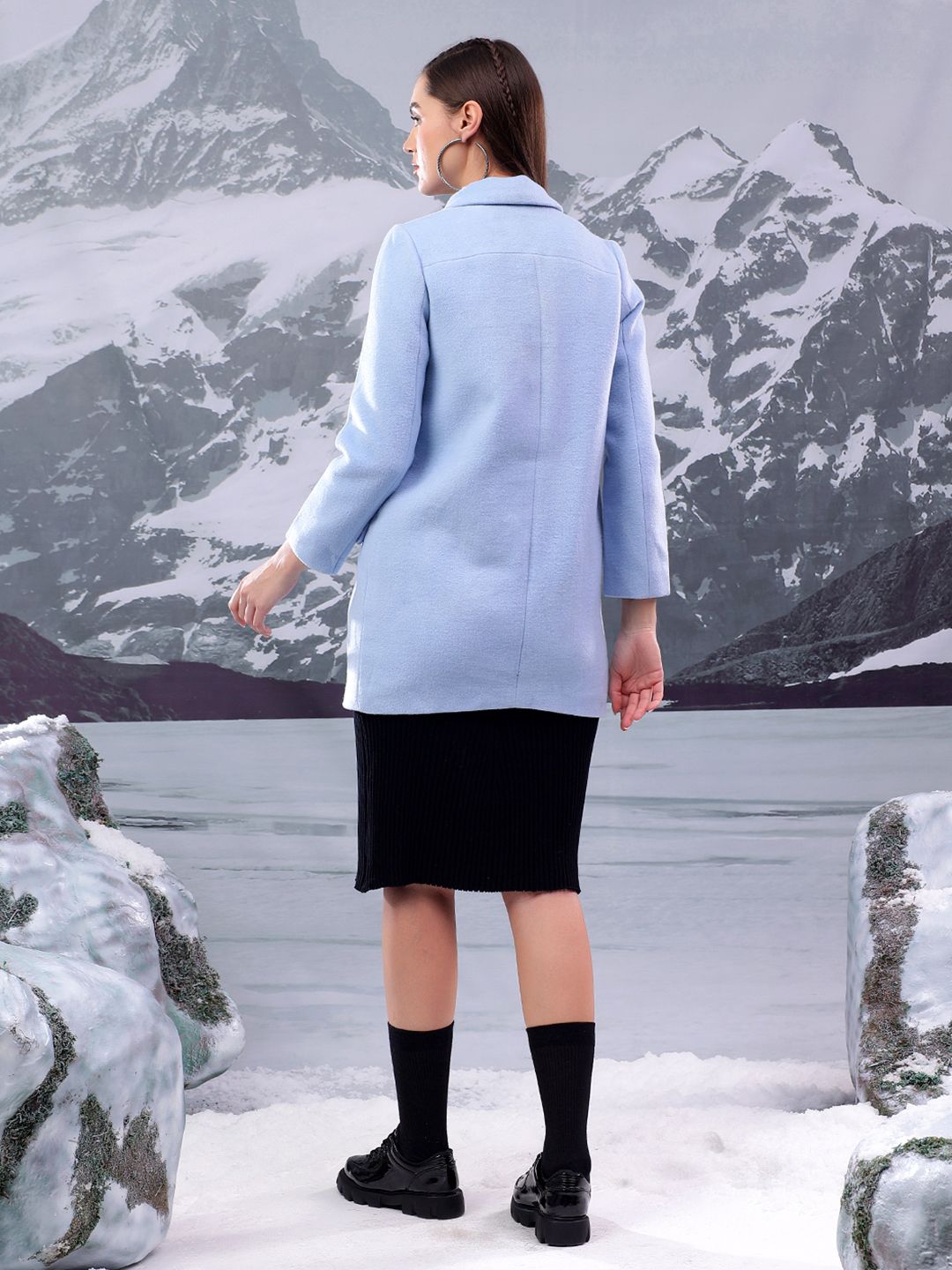 Kotty Women Notched Lapel Cotton Single-Breasted Overcoat