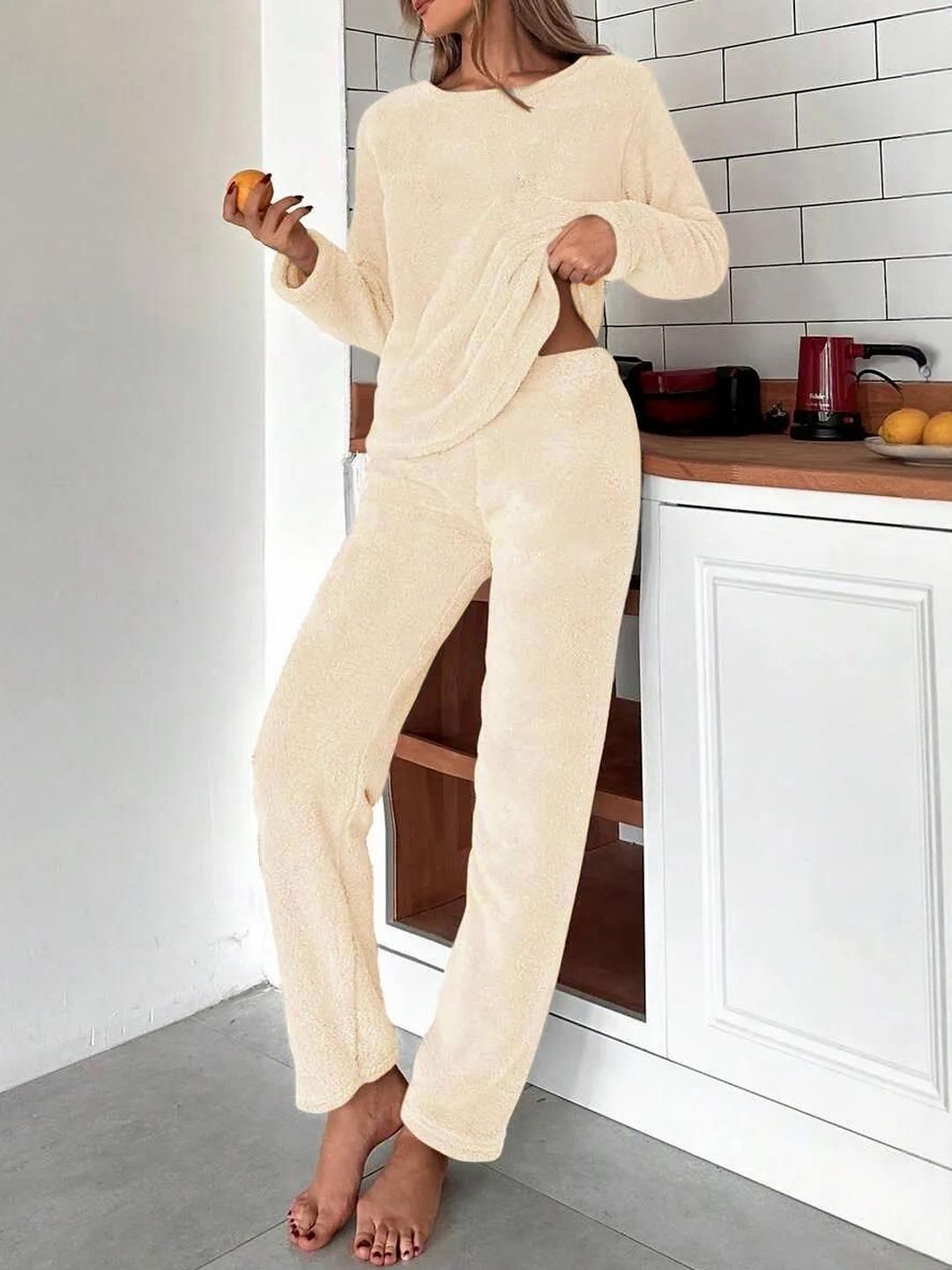 Kotty Round Neck Top With Pyjamas