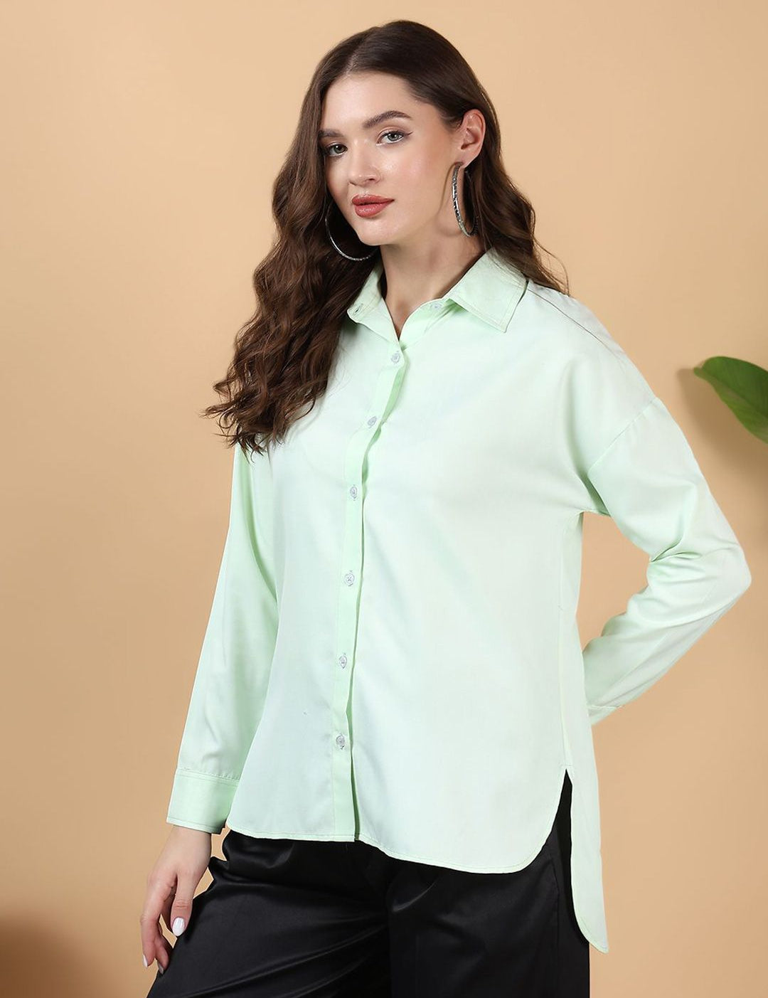 Kotty Women Spread Collar Long Sleeves Shirt