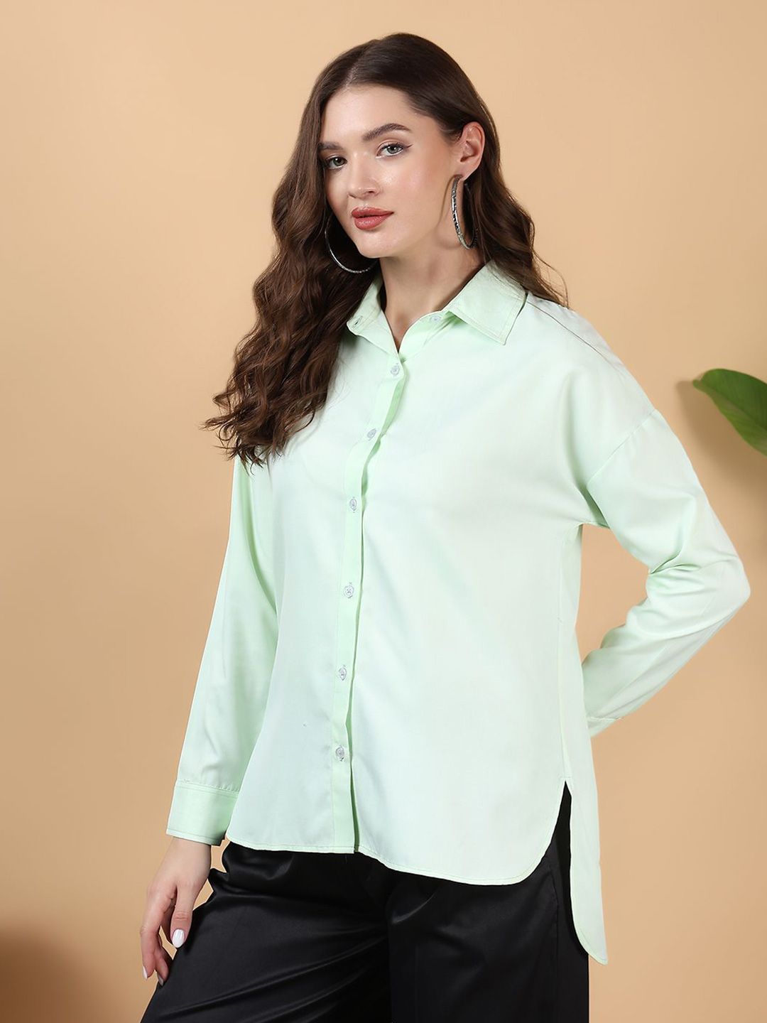 Kotty Women Spread Collar Long Sleeves Shirt