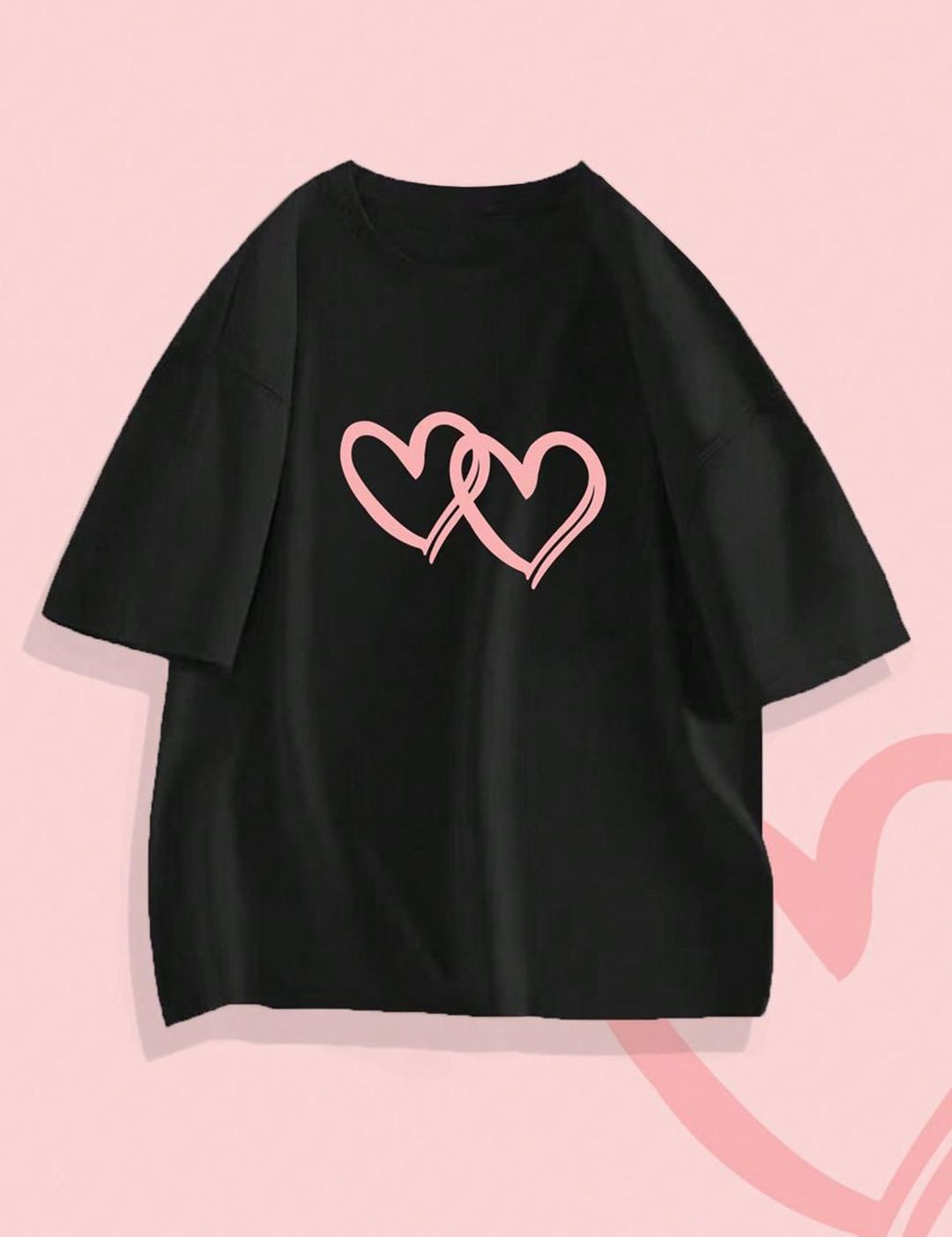 Kotty Girls Graphic Printed Round Neck Cotton Oversized T-shirt