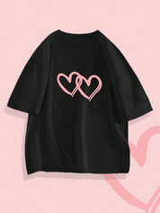 Kotty Girls Graphic Printed Round Neck Cotton Oversized T-shirt