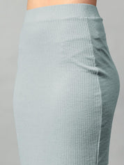 Kotty Green V-Neck Short Sleeves Top With Skirt 