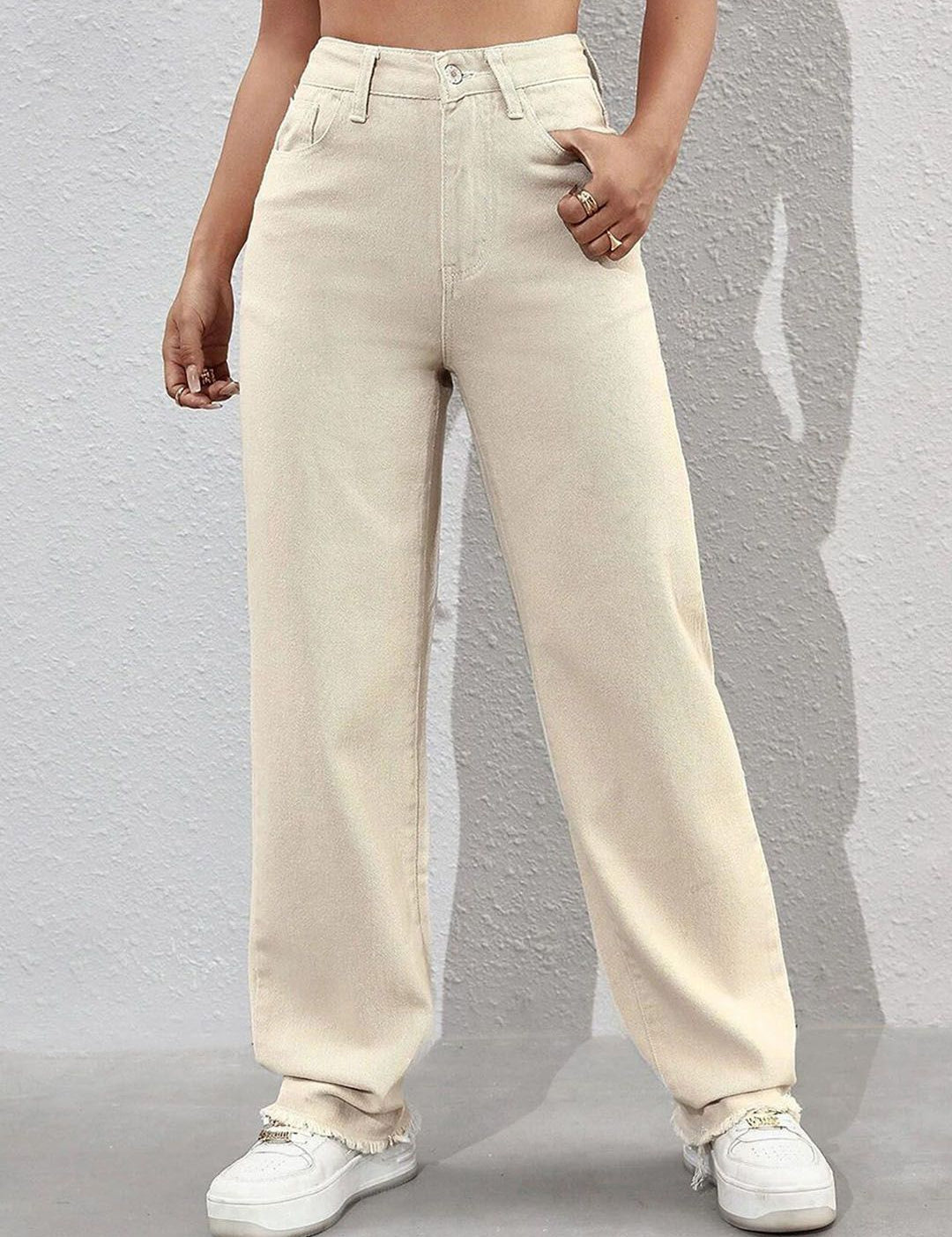 Kotty Women Straight Fit High-Rise Stretchable Jeans