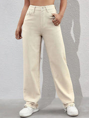 Kotty Women Straight Fit High-Rise Stretchable Jeans