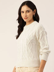 Kotty Women Cable Knit Pullover Sweater