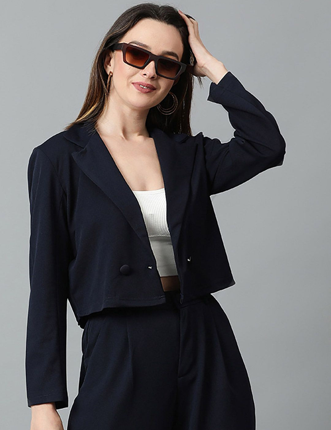 KOTTY Basics Double Breasted Crop Blazer