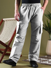 Kotty Men Regular Low-Rise Easy Wash Pleated Cargos Regular Fit Trousers