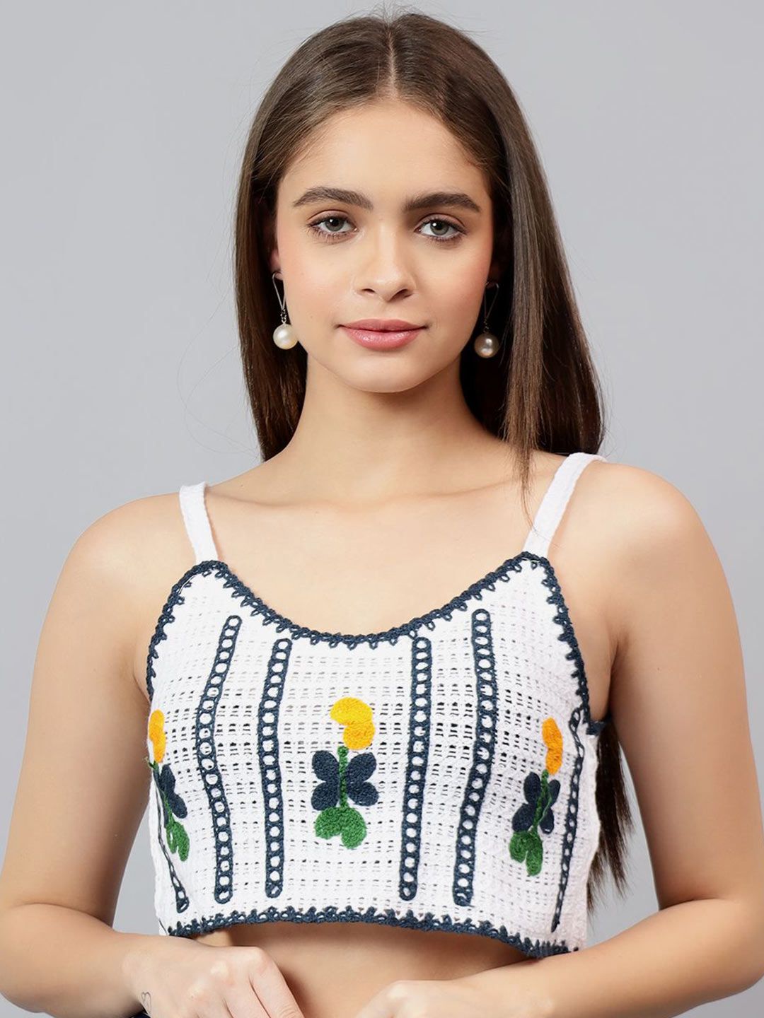 Kotty Women Self Design Scoop Neck Cotton Top